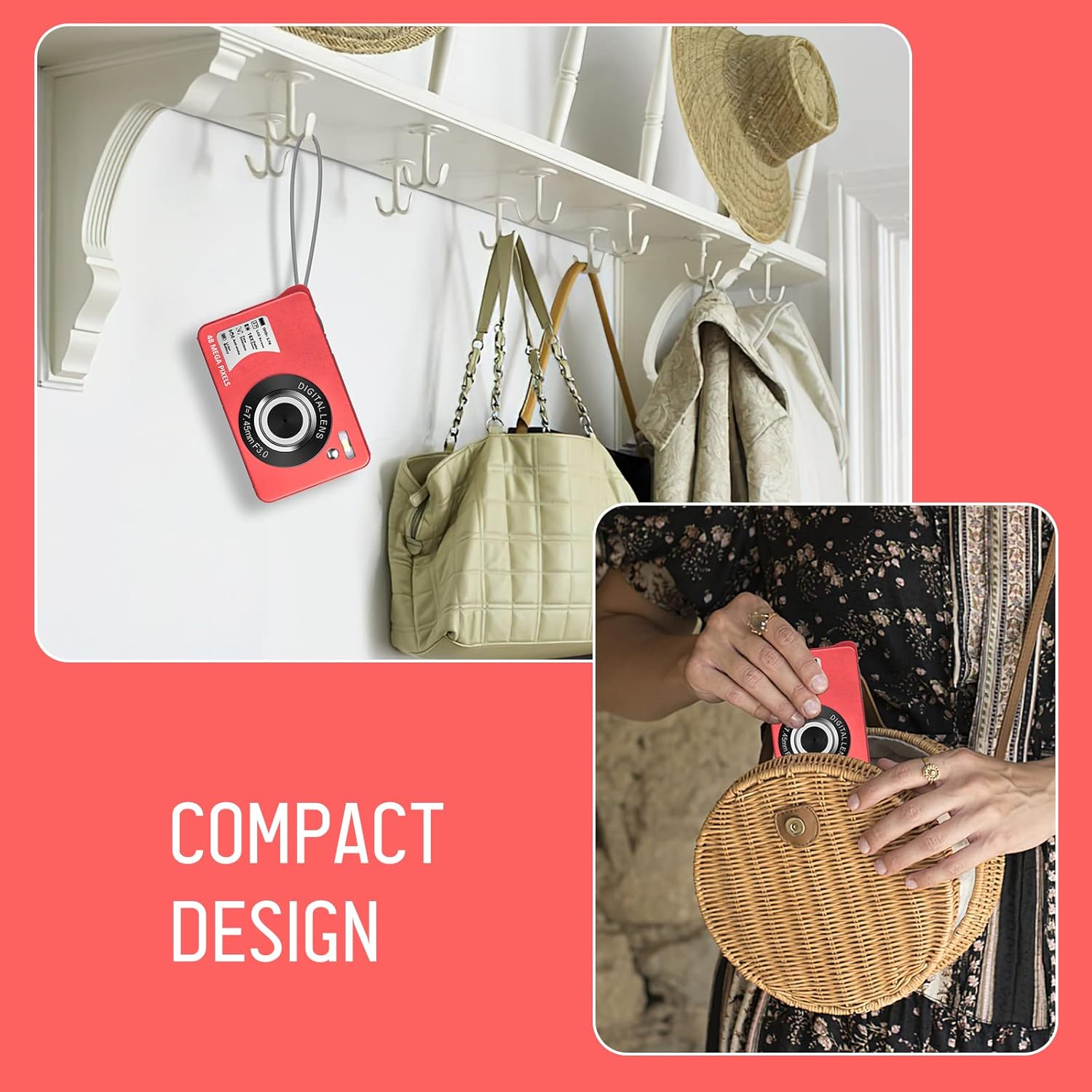 digital camera kids camera for teens boys and girls 48mp 2 7k digital camera with 16x digital zoom 32 gb sd card and 2 batteries included red