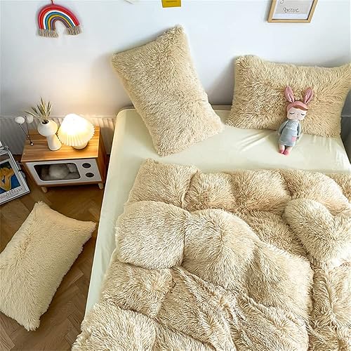 Miniatura 10 de chovy - Juego de edredón afelpado de pelo sintético, teñido anudado verde, tamaño individualmatrimonial, terciopelo, franela, mullido, suave, de