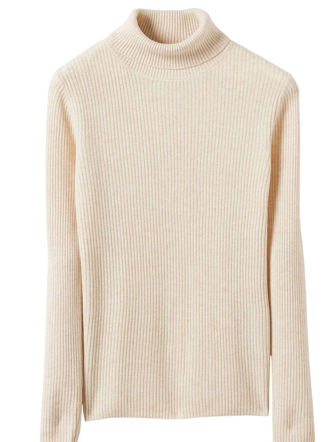 Maglione da donna a collo alto in lana lavorato a maglia a maniche lunghe caldo top