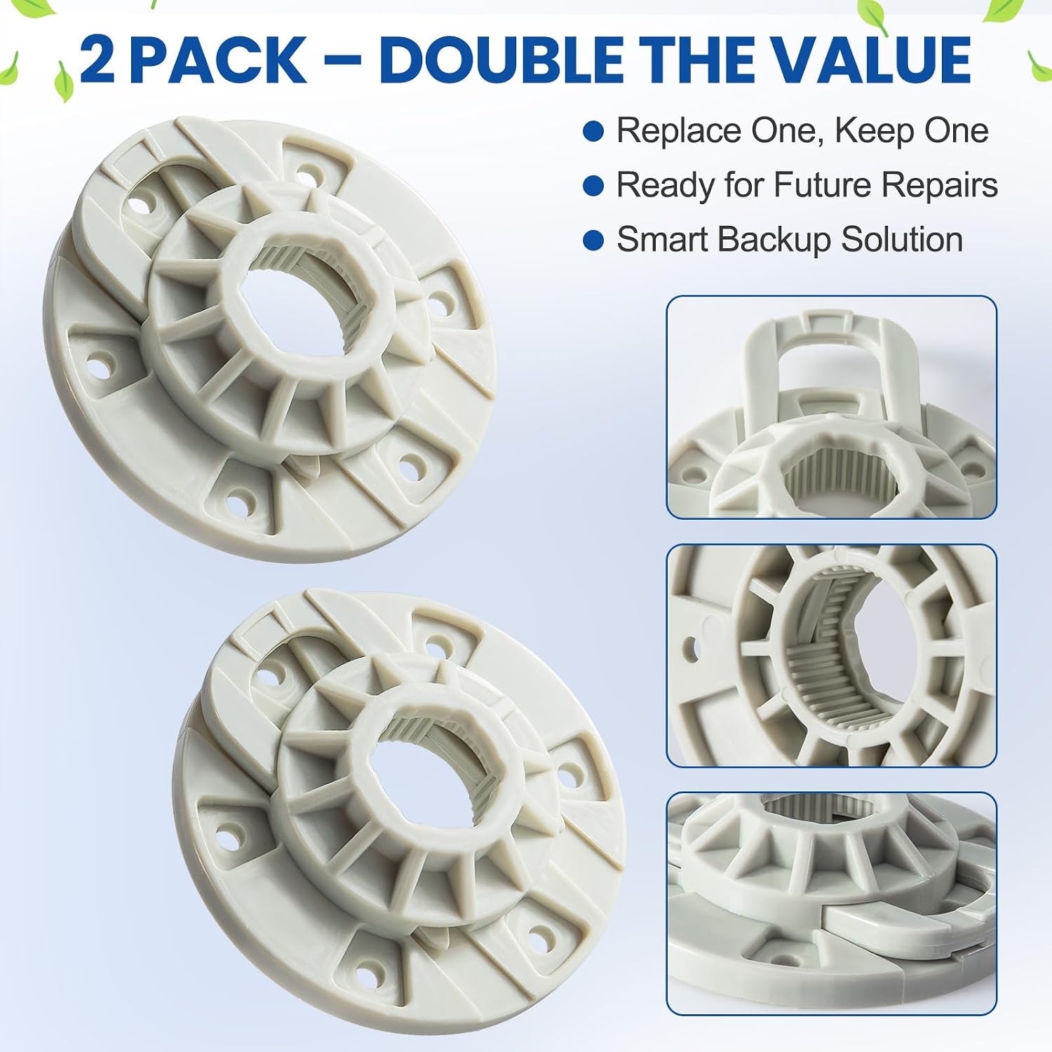 2 Pack W10528947 Washer Basket Driven Hub Kit - Replacement for Whirlpool Maytag Top Load Washers, Replaces W10396887 W10528947VP AP5665171 PS6012095