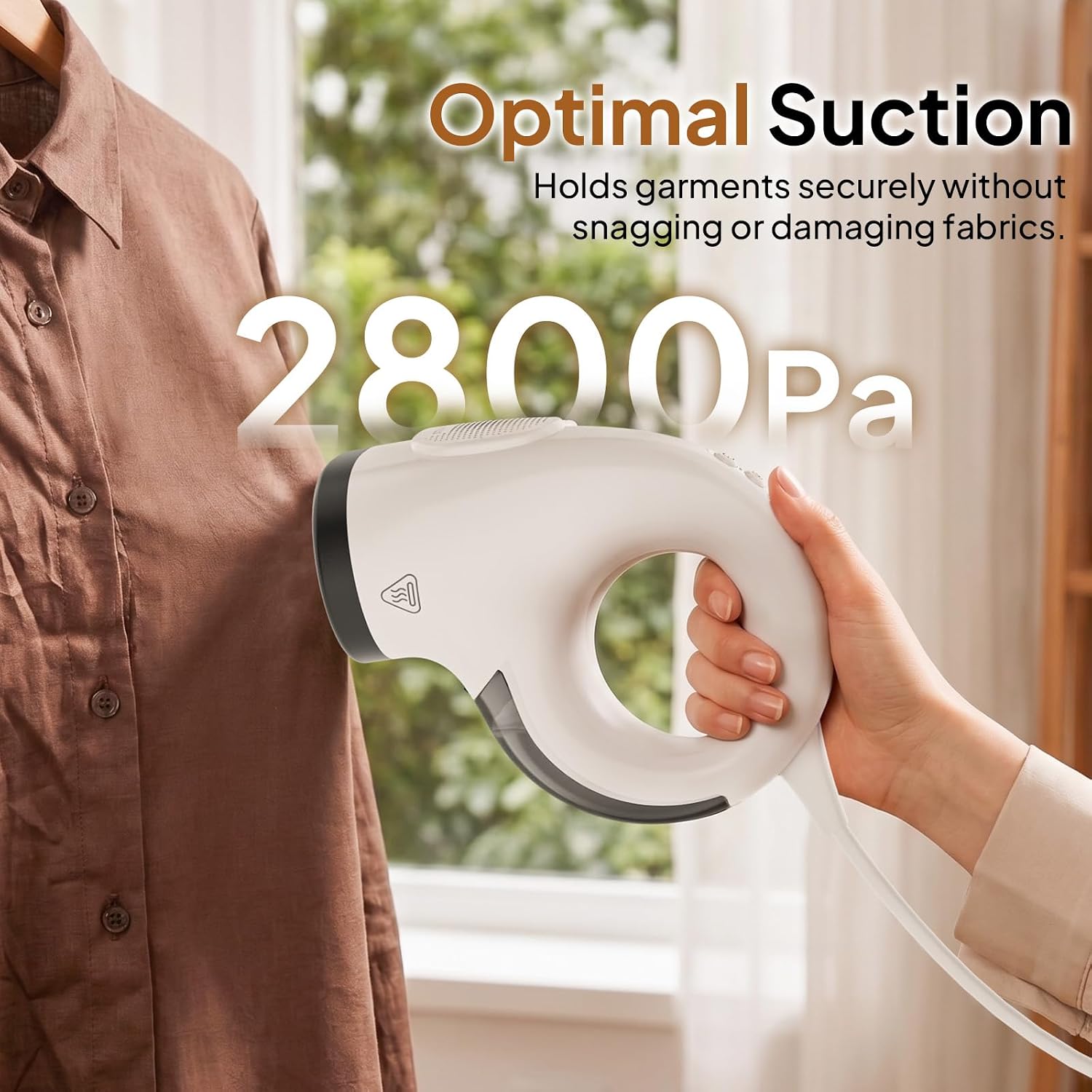 Vacuum Steamer for Clothes,2 in 1 Steaming & Ironing with 25s Fast Heat-Up | 2800Pa Optimal Suction Handheld Garment Steamer, Leak-Proof Portable Travel Iron with Base & Bag，Detachable Water Tank