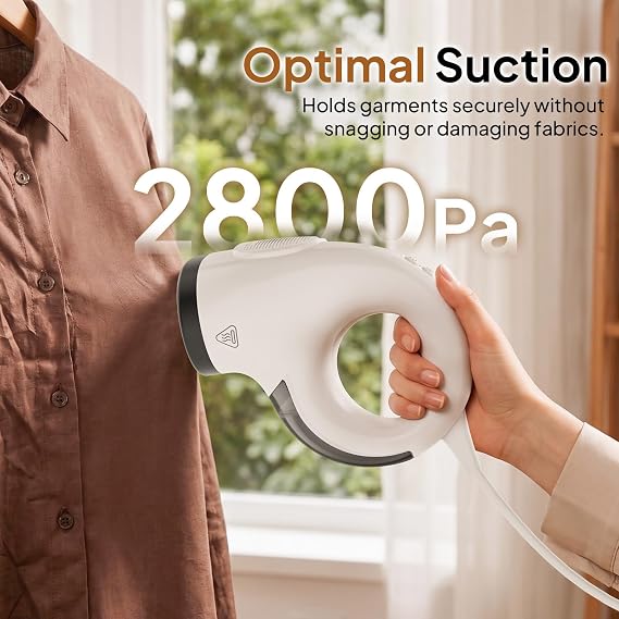 Vacuum Steamer for Clothes,2 in 1 Steaming & Ironing with 25s Fast Heat-Up | 2800Pa Optimal Suction Handheld Garment Steamer, Leak-Proof Portable Travel Iron with Base & Bag，Detachable Water Tank