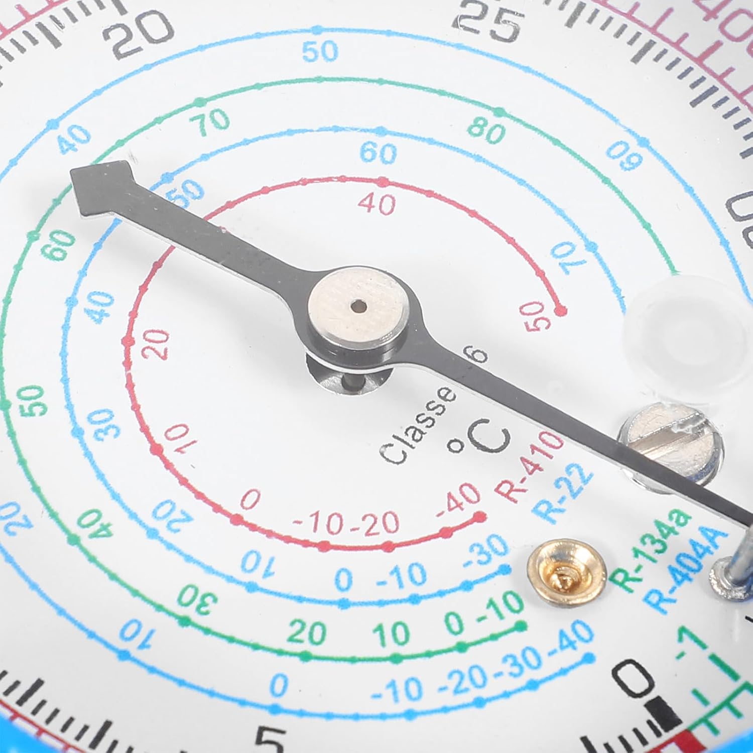 Ac Pressure Gauge for Air Conditioner with High Accuracy and Precise Measurement, Blue Metal and Abs Material, Convenient Charging Gauge for Refrigeration and HVAC Maintenance