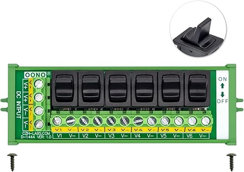 Miniatura 9 de Módulo de tira de distribución de energía de CC del interruptor basculante de 6 canales de montaje de tornillo