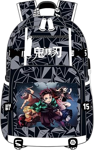 GO2COSY Anime Demon Slayer Kimetsu no Yaiba mochila mochila estudiante bolsa escolar bolsa de libros, 6, Mochilas Daypack