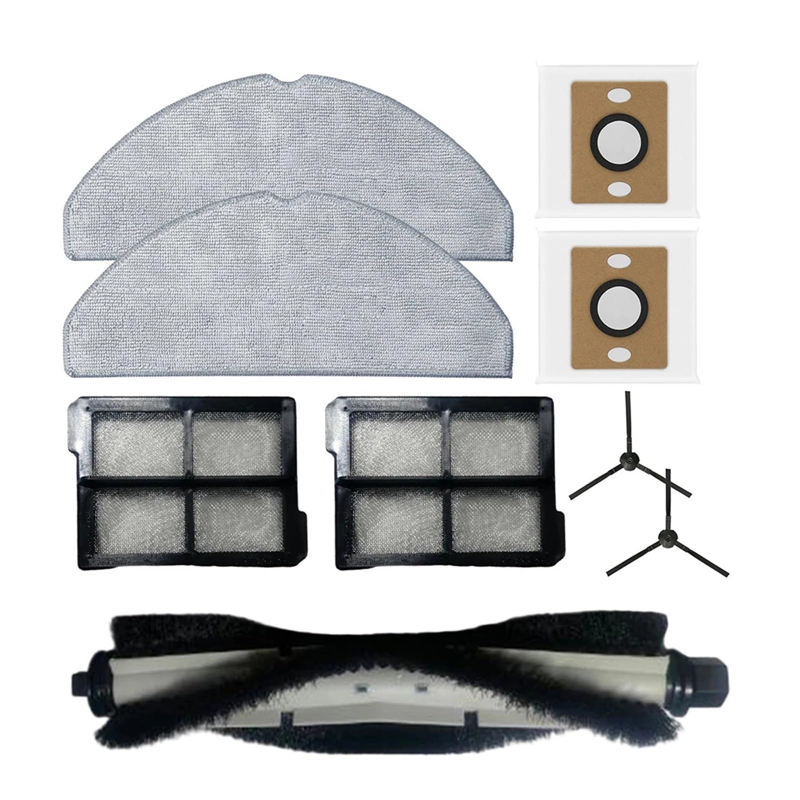 Dirlux Compatible for ILIFE A30 Pro & V10 Robot Vacuum Accessory Set with Roller, Side Brushes, Rags, and Dust Bags