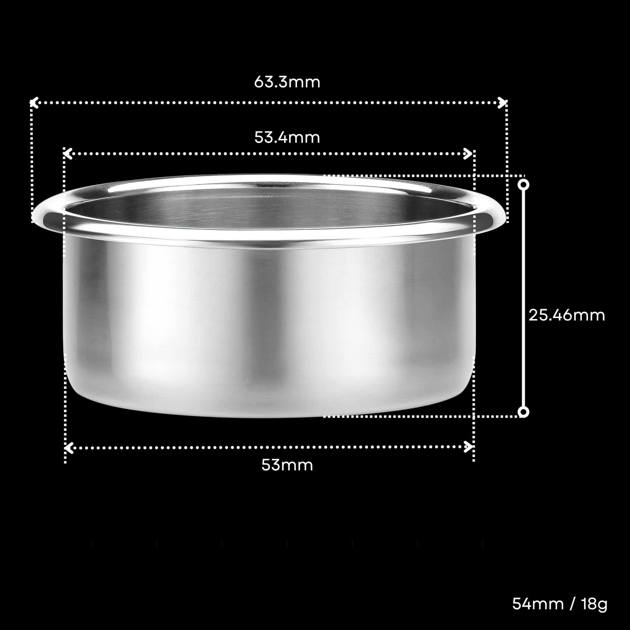 Cesta portafiltro de precisión 54 mm para Breville Sage Espresso, acero inoxidable 304, 18 g