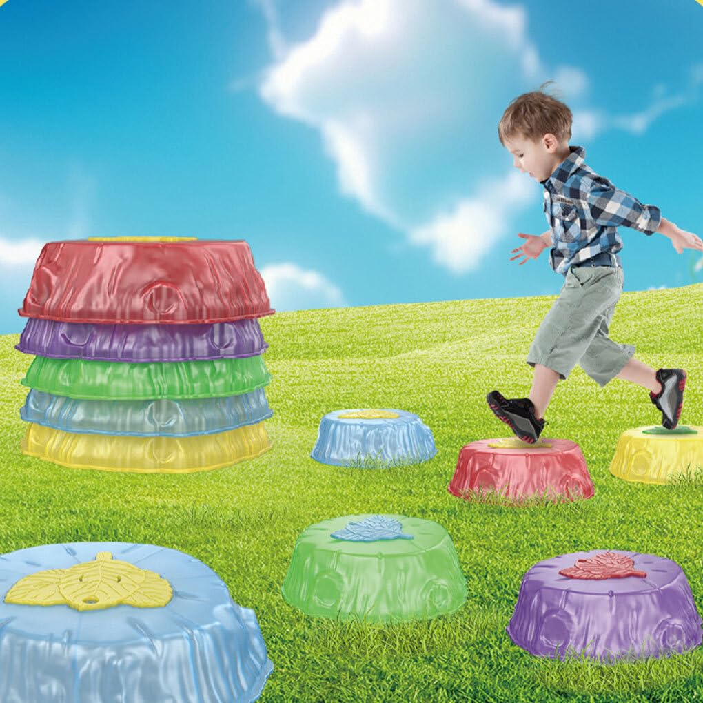 Set di Pietre Luminose per allenare l'equilibrio dei | sia all'interno che all'esterno. Impilabili senza occupare spazio. Pietre sensoriali per bambini.