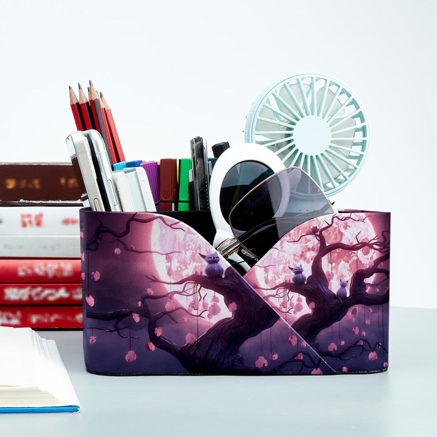 Office Desk Accessories,Desktop Organizer,Office Organizer,1-Pc,Full Moon Night Owl Witch