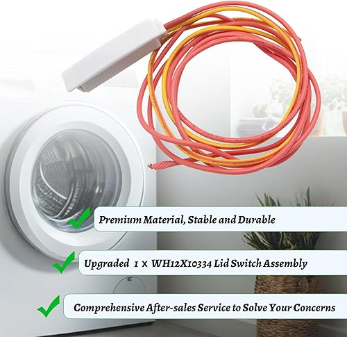 Miniatura 7 de Interruptor de tapa WH12X10334 Conjunto de interruptor de tapa para arandela de Sikawai para arandela de punto caliente G-E reemplaza AP3968471