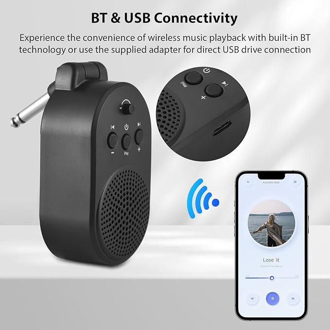 Amplificador de guitarra 5W portátil Bluetooth recargable miniatura 4