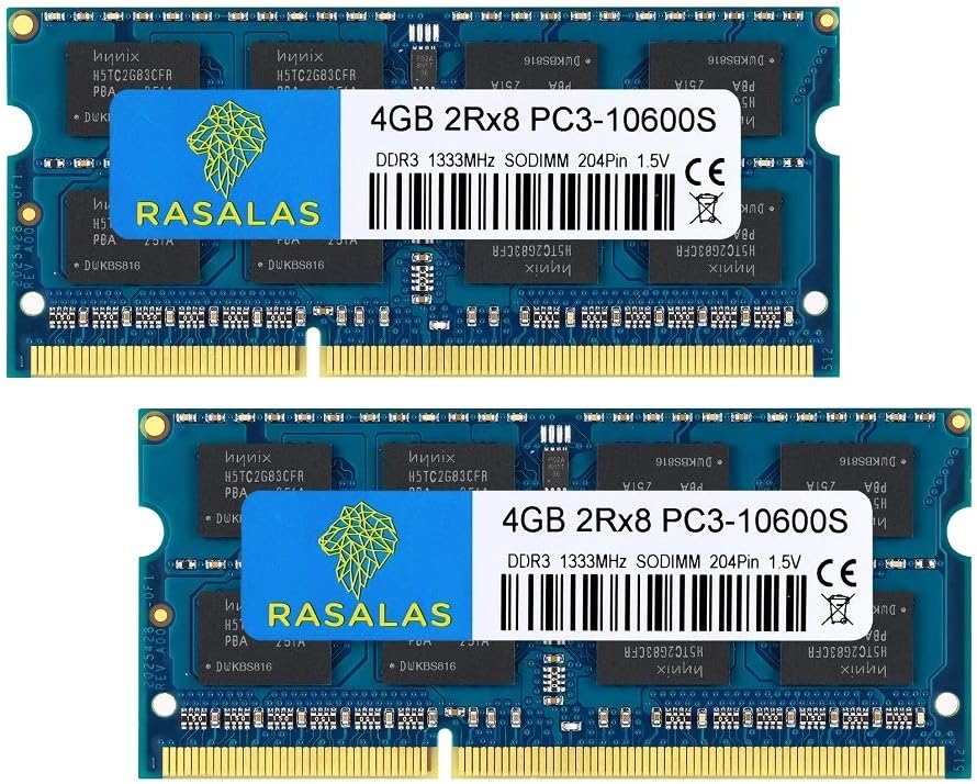 Kit Mémoire RAM Crucial 8 Go (2x4 Go) DDR3 1333 MHz PC3-10600S SODIMM Pour Ordinateur Portable