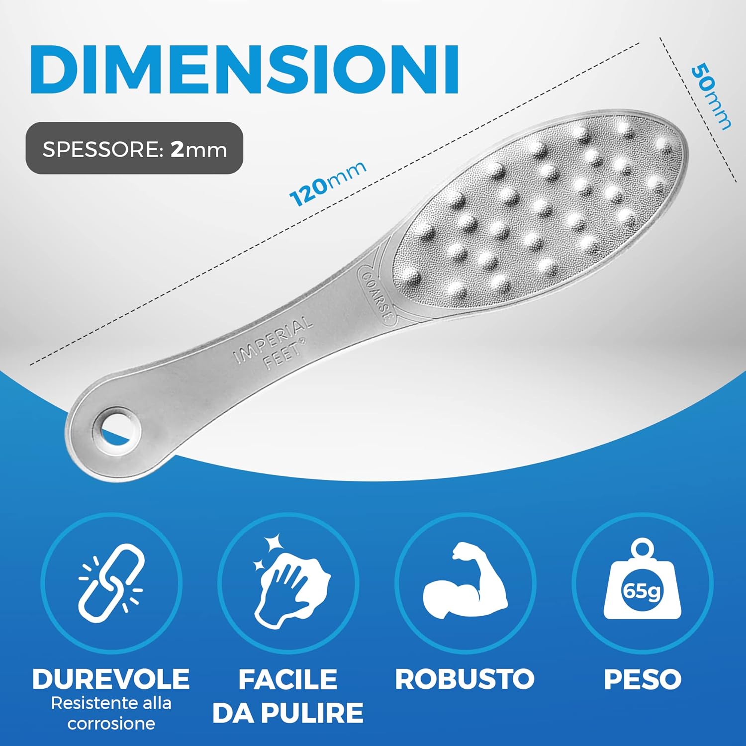 Stainless Steel Foot Scraper | Professional Double-Sided Foot File Callus Remover for Feet | Foot Rasp Scrubber for Wet Or Dry Skin | Easy to Clean Pedicure Tool, Heel Grater for Feet - Image 3