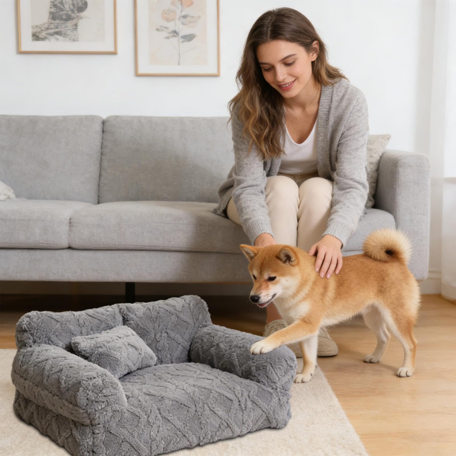 Sofa Dla Antypoślizgowa, Zdejmowana Pokrywa, Wygodna | Legowisko dla kota i Dla szczeniąt i psów małych, średnich, dużych – do domu, sypialni, salonu, mieszkania, klatki,