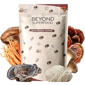 Trending Mushroom Coffee | 7 Adaptogenic Mushrooms | Organic | Instant Coffee | MCT Oil | Better Energy, Focus, Digestion, King Trumpet, Immunity | Cordyceps, Lions Mane, Shiitake, Turkey Tail