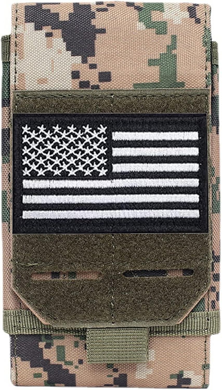 Molle Phone Pouch, Small Molle Pouches, Tactical Cell Phone Holster, Heavy Duty Waterproof Smartphone Case Holder for Vest Belt Waist (Black) - Image 7