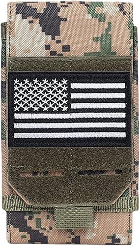 Miniatura 7 de Molle - Bolsa para teléfono, pequeñas bolsas Molle, funda táctica para teléfono celular, resistente al agua, soporte para cinturón de chaleco (negro)