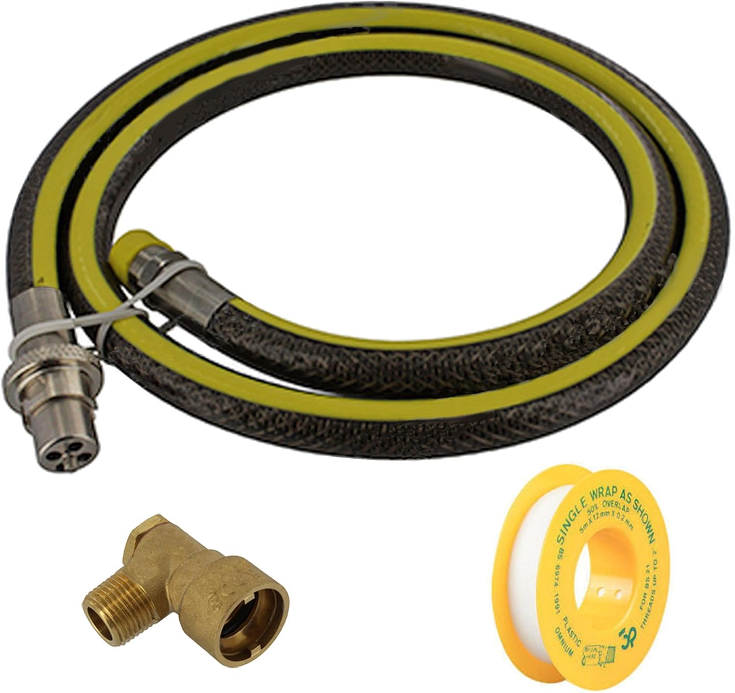 Spares2go Universal Oven Cooker Gas Supply Hose Ptfe Pipe Tape