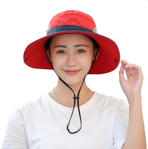 Miniatura 9 de Muryobao - Gorro de pesca para mujer protección UV plegable con borde ancho