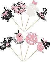 Vista 95 de Rsstarxi Paquete de 36 adornos para cupcakes de Halloween, bruja, fantasma, magdalenas, murciélagos, arañas, gatos, decoración de pasteles