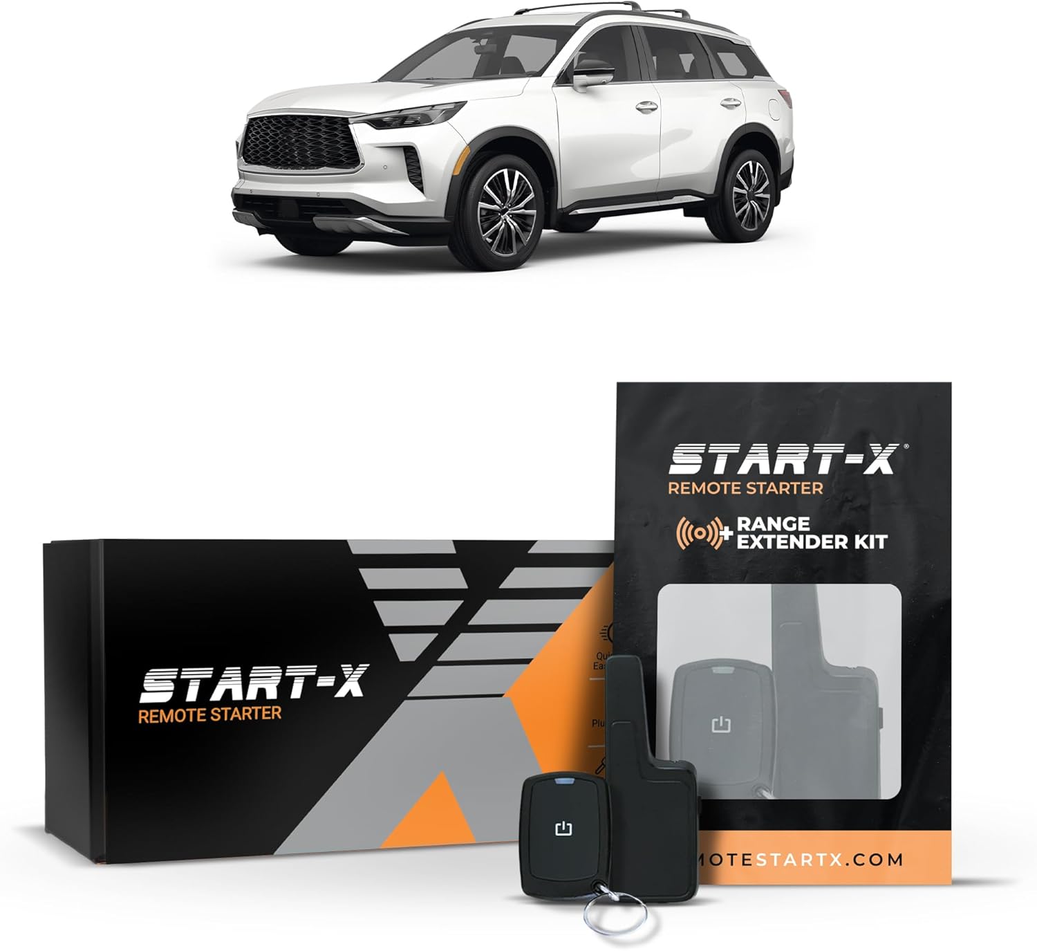 Start-X Remote Starter Kit + 2000ft 1 Way Range Extender for Infiniti QX60 (2022-2023) Vehicles with Push-to-Start Ignition
