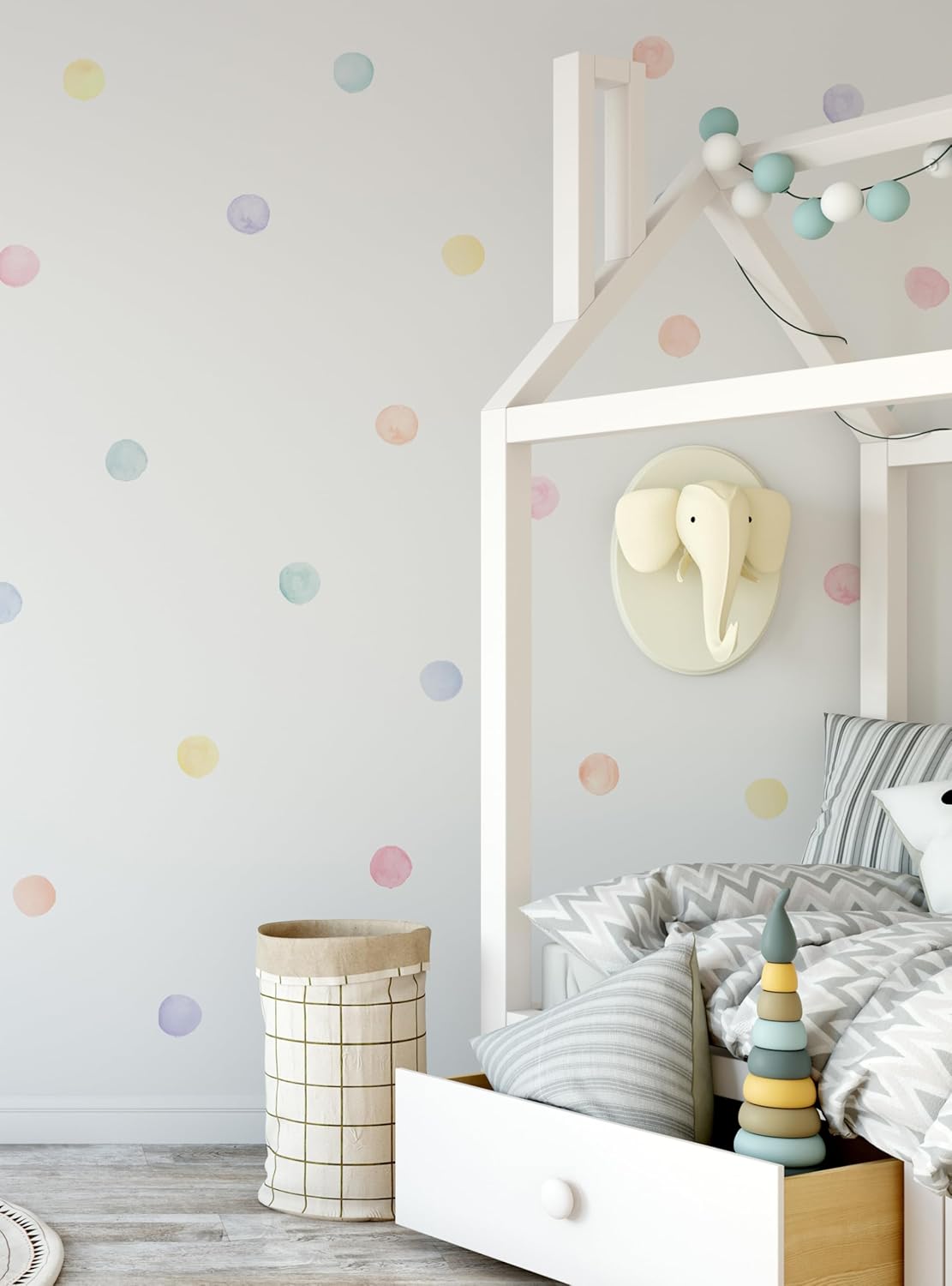 Simple Shapes Watercolor Dots Wall Stickers (Pastel)