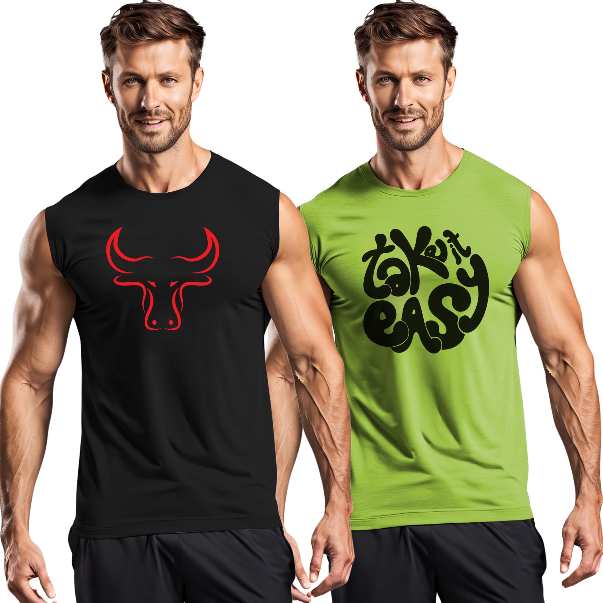 Men's 3Colours RGB Sleeveless Gym Tshirt - Combo Pack of 2 - Lightweight Muscle T-Shirt for Fitness, Workout, and Training-image-17