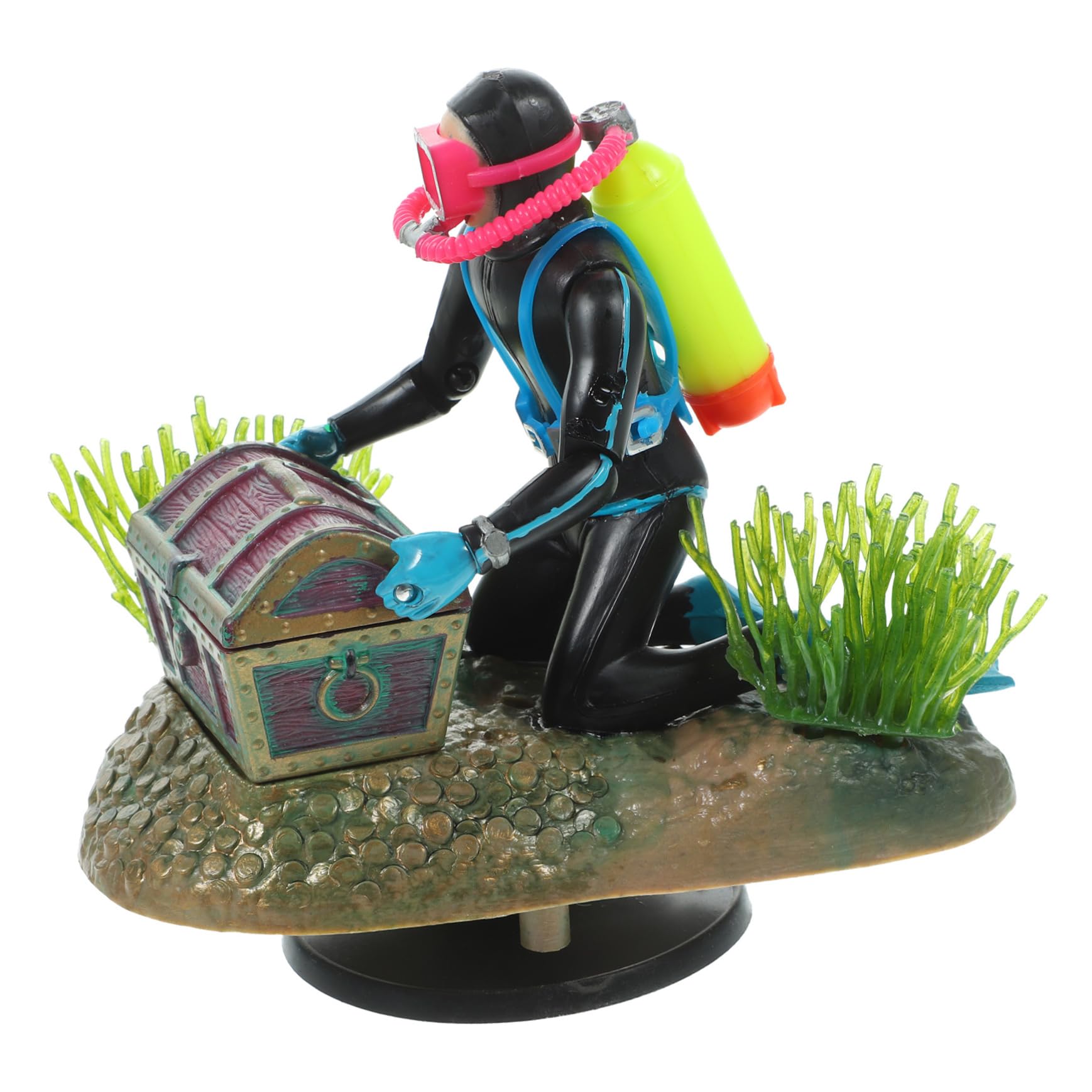 POPETPOP 2 Ensembles Fish Tank Treasure Chasse Grenouille Figurine D'aquarium Titulaire Décorations Remplisseur D'aquarium Ornement De Plongeur Flottant Ornement D'aquarium Usine Plastique