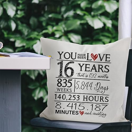 Miniatura 5 de Wlesinzt Fundas de almohada decorativas para cumpleaños número 16, regalos de cumpleaños de 18 x 18 pulgadas, para niñas de 16 años, niños, hija,