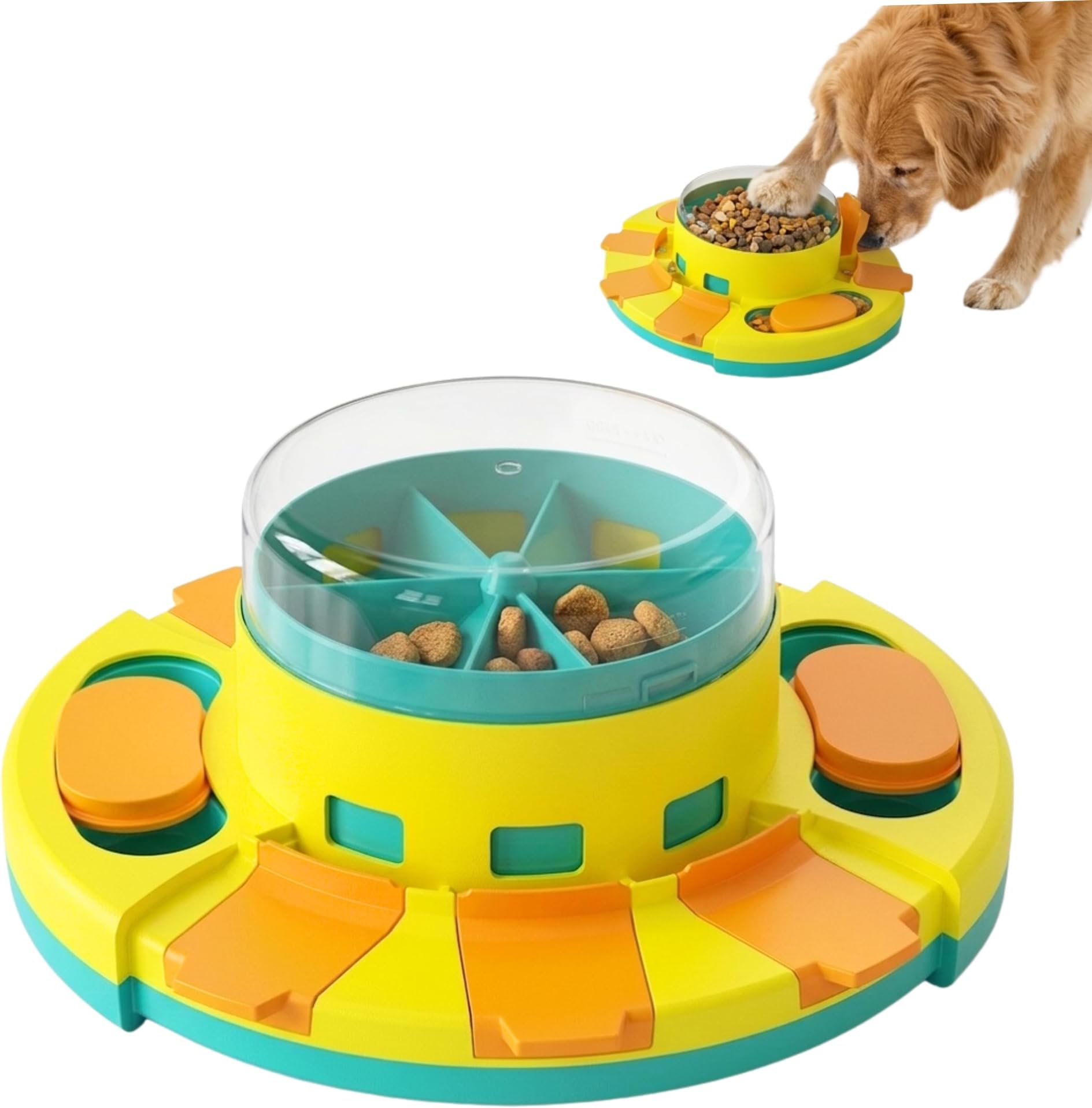 Dog Puzzle Toy, Interactive Training Feeder for Small, Medium, and Large Breeds, Treat Dispenser and Slow Feeder to Aid Digestion