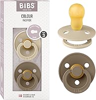 Vista 91 de BIBS - Paquete de 2 chupetes Bibs Colour, calmante, libre de bisfenol A, punta redonda, látex de goma natural