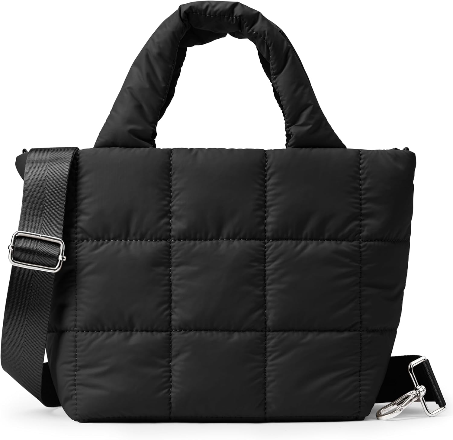 KALIDI Quilted Tote Bag Small Puffer Crossbody Bag for Women Lightweight Nylon Puffy Shoulder Handbag with Adjustable Strap