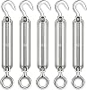 CHRORINE 5 Pcs Turnbuckle Wire Tensioner M5 Adjustable Turnbuckle Stainless Steel Hook Eye Rope Cable Tension