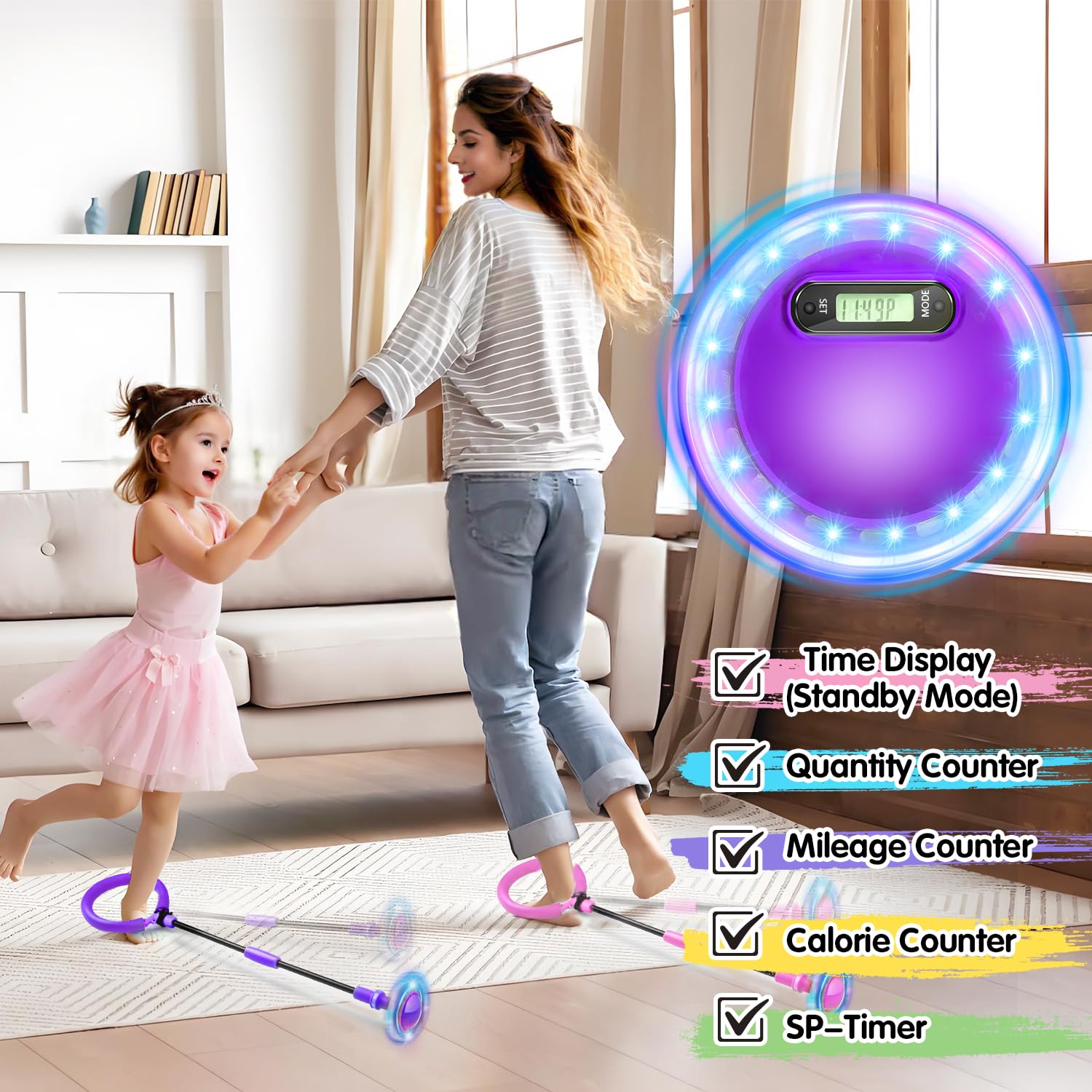 Jalunth Springring - Toupie à pied Swing Wheel - Pour l'extérieur, le jardin, la plage, les enfants, les adultes, les garçons, les filles - 5, 6, 7, 8, 9, 10, 11, 12, 13 ans - Cadeau d'anniversaire