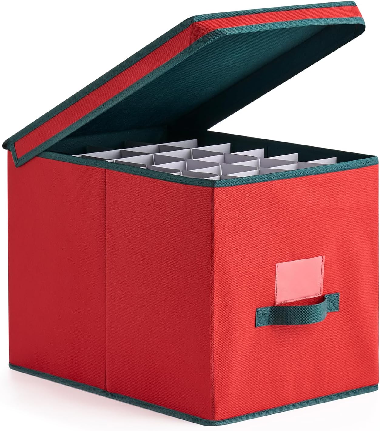 BAUM Rectangular Fabric Ornament Storage Bin with 96 Compartments