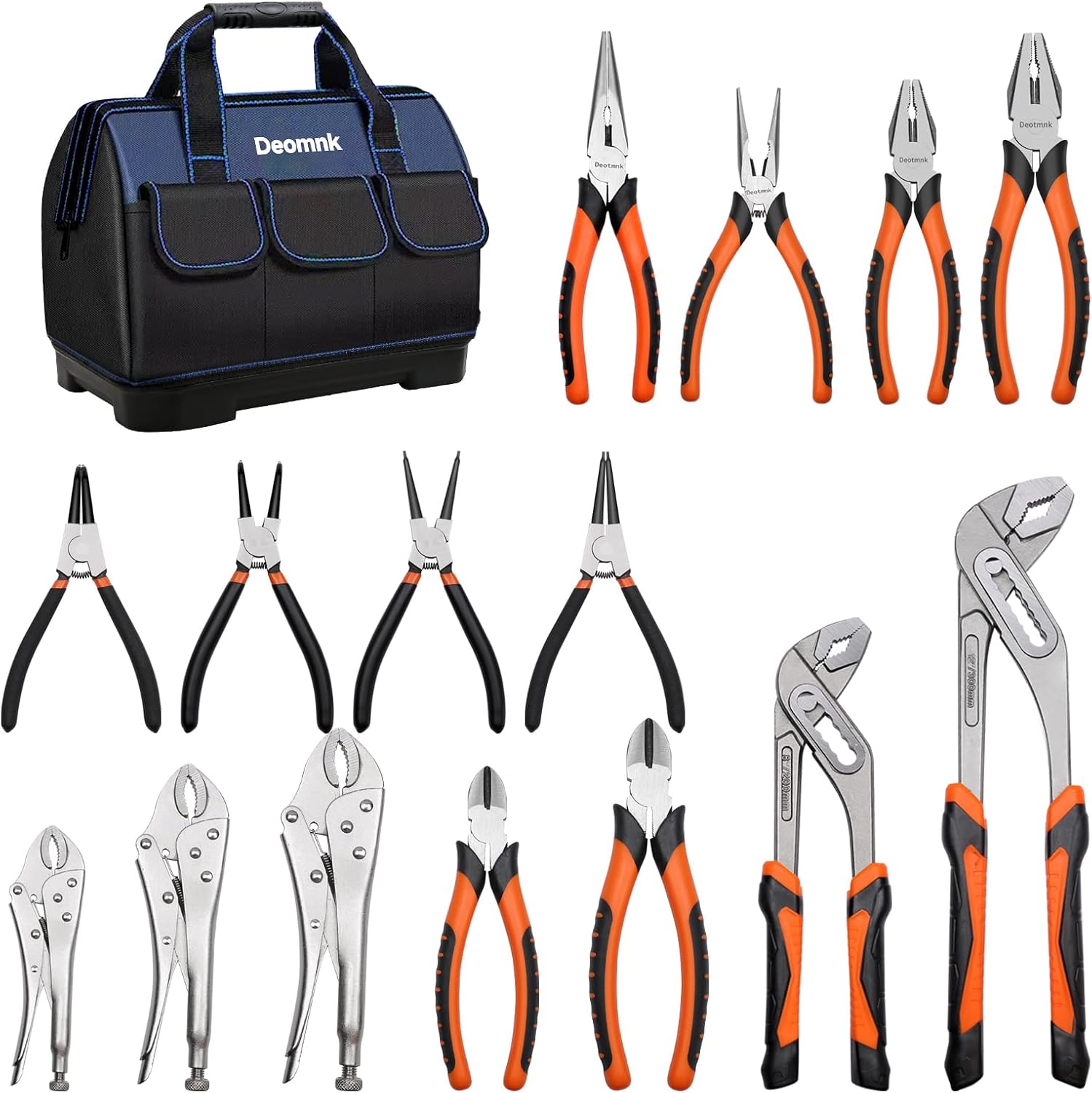 15-Piece Pliers Tool Set with Portable Tool Bag, Full Assortment of Pliers Essential Home Repair & Workshop Kit, Great Gift Idea for DIY Enthusiasts and Homeowners Father's Day