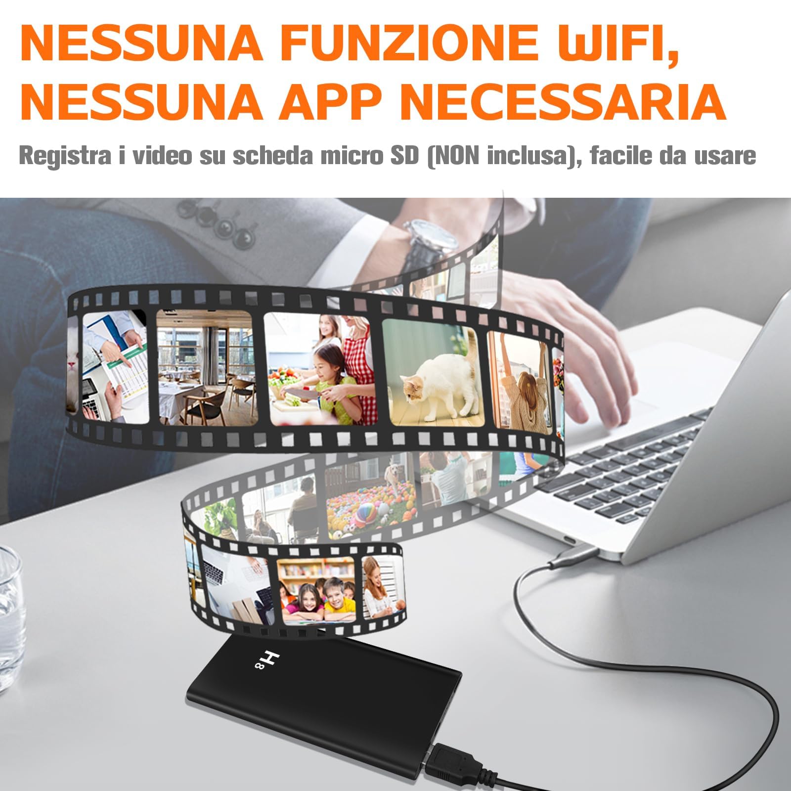 UYIKOO Telecamera Nascosta, Mini Telecamera Spia 5000mAh Power Bank, Portatile Spy Cam HD 1080P 20+ Ore Registrazione con Sensore di Gravità Visione Notturna