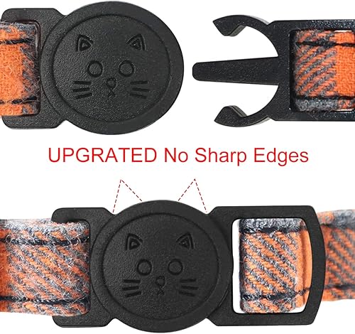 Vista 27 de Collar Joytale con corbatín y campana, lindos patrones de cuadros, 1 o 2 unidades de collares de seguridad para gato, Rojo