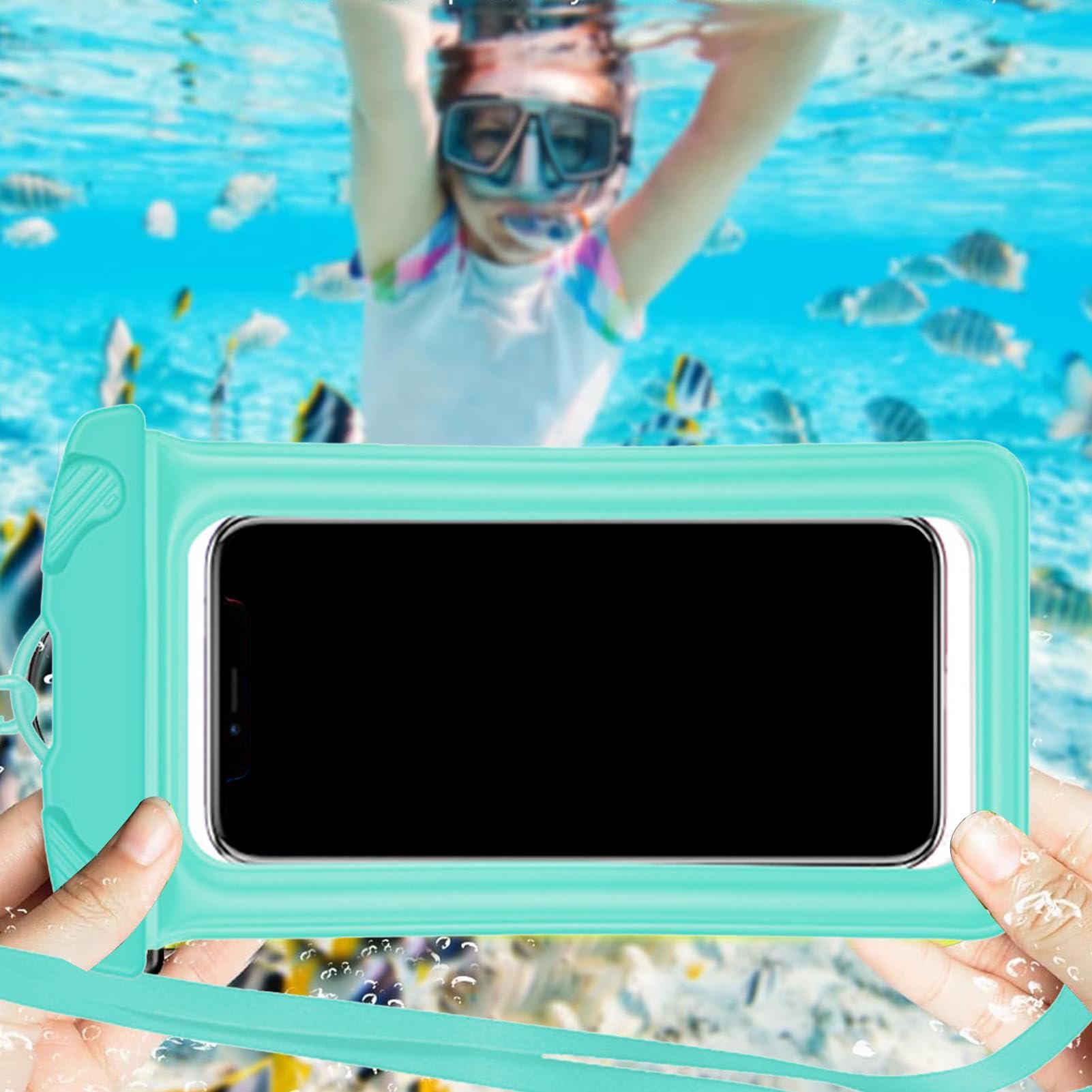 DOITOOL Custodia Galleggiante Per Telefono Borsa Stagna Set Da 4 Pezzi Custodia Per Telefono Con Schermo Touch Per Spiaggia Pesca Nuoto Canottaggio Casuale - Foto 13