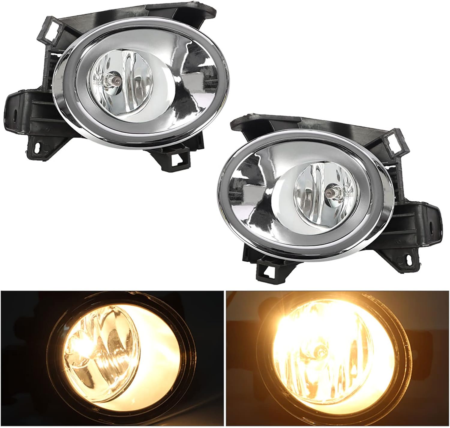 Silscvtt 2Pcs Fog Lights Assembly Replacement for 2013-2016 Pathfinder Clear Lens with Front Bumper Bezel Wires Switch Bulbs Left+Right Side (Passenger & Driver Side)