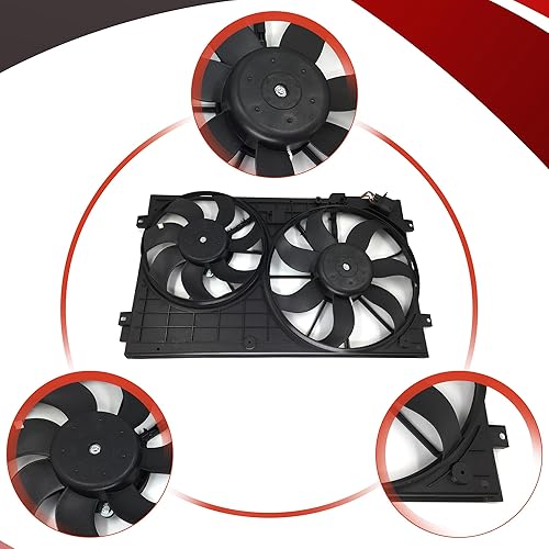 Ensamble de ventilador de enfriamiento de radiador PartsFlow para Volkswagen Beetle/Passat 2012-2013 para Volkswagen Golf 2010-2013 para Volkswagen