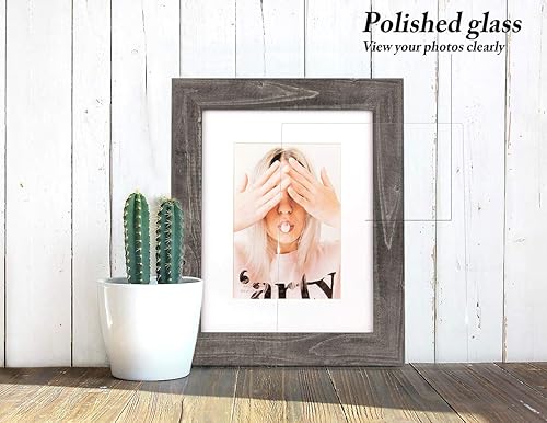 Vista 144 de Scholartree - Marco de fotos rústico de madera para mesa o montaje en pared. Beige,Negro,Marrón,Gris,2-Blanco,Azul,Marrón claro,Marrón
