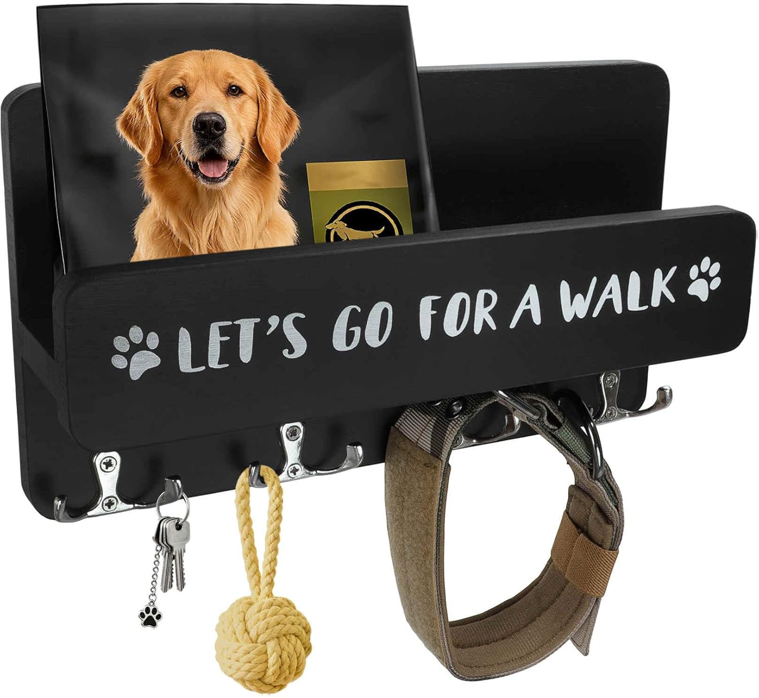 Dog Leash Holder for Wall, Convenient Storage Dog Leash Hook, Keep Leashes Organized, Black