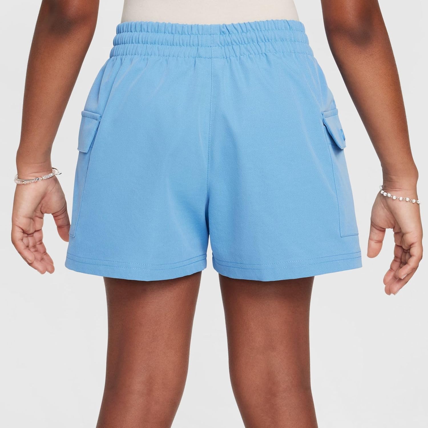Nike Sportswear Girls' Woven Cargo Shorts (Blue Beyond/White, HF8178-489)
