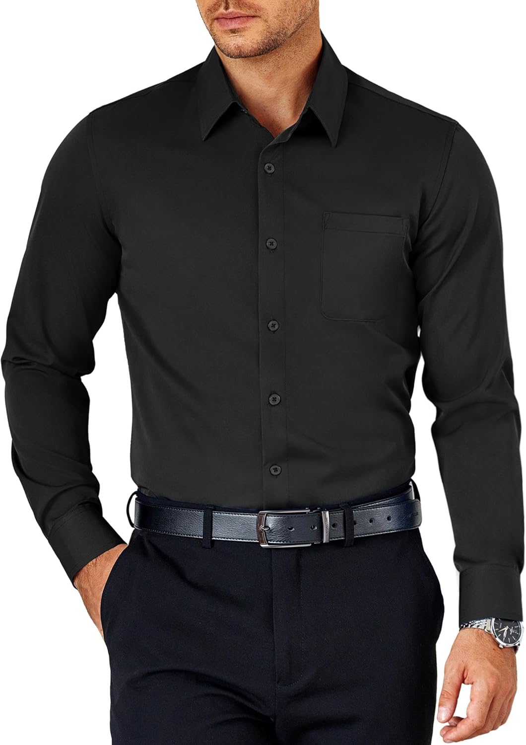 COOFANDY Mens Dress Shirt Long Sleeve Button Down Shirts Business Casual Wrinkle Free Shirts with Pocket