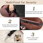 Pawaboo Small Dog Car Seat -Extra Soft- Dog Bed Car Seat for Small Dogs, Puppy Seat for Car with Fixed Buckle and Safety Leash, Thickened Dog Bed Car Seat, Pet Travel Carrier Bed Up to 25lbs, Black