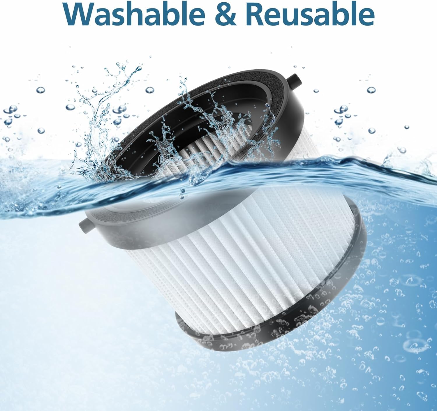 DCV501HB DCV5011H HEPA Vacuum Filter Compatible with DEWALT DCV501HB 20V Vacuum Cordless Handheld Vacuum, 4 Packs Vacuum Filter with 8 Foam Sleeve Filters & 1 Brush - Image 5