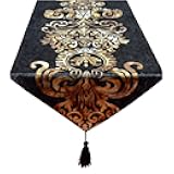 New Hot Stamping Contracted Classic Table Runner (13x98 inch, Black)