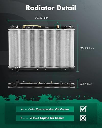 Vista 197 de SCITOO Reemplazo completo del radiador de aluminio para 1993-1998 para Toyota para T100 2.7L 3.0L 3.4L 2090 Radiador