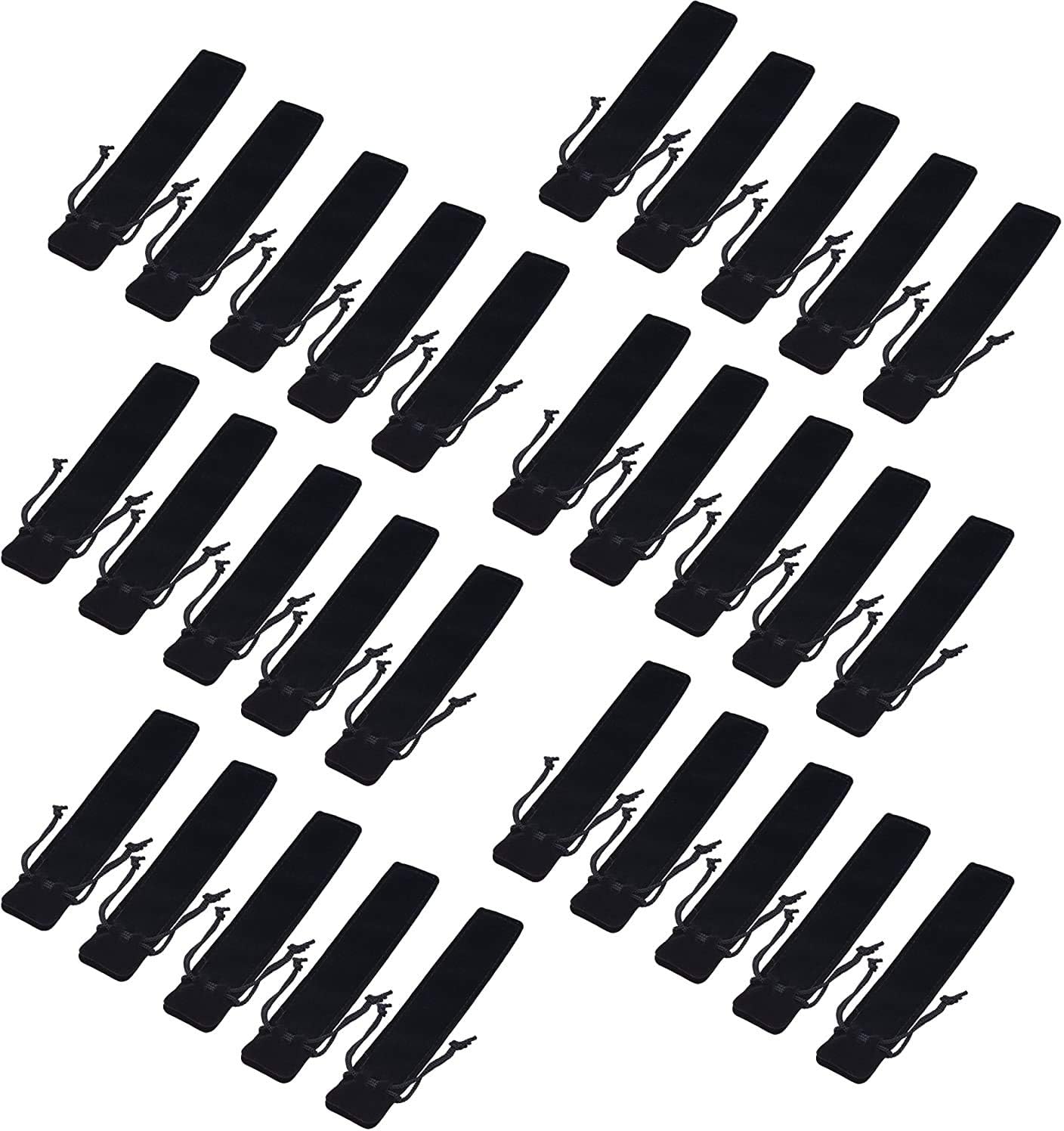 30pcs Velvet Drawstring Pen Pouch, Pen Bag/ Holder (Black Color) …